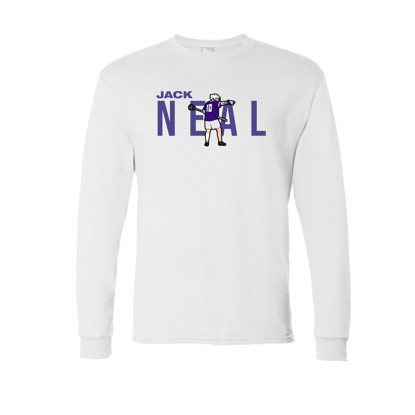 Long Sleeve Tee — Player Name in White