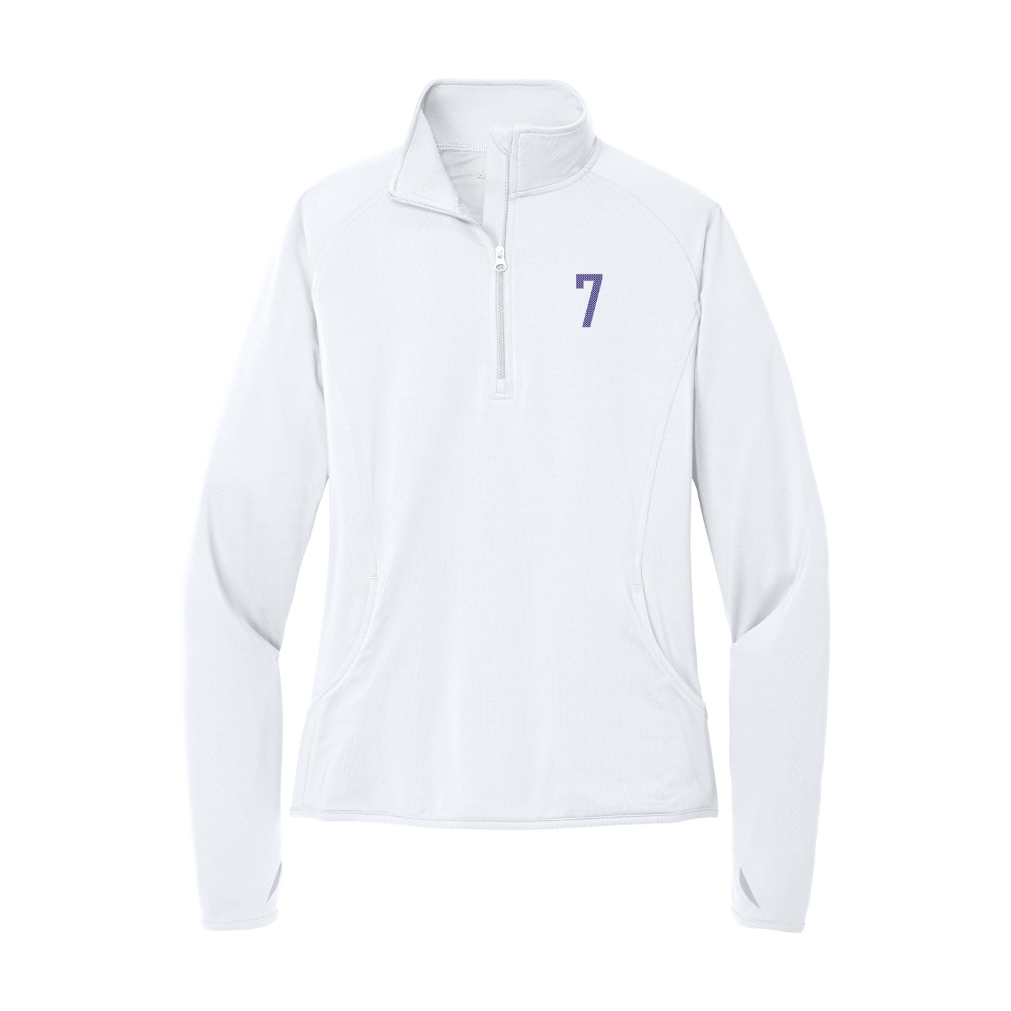Women's Q-Zip Pullover — Front Shirsy in White