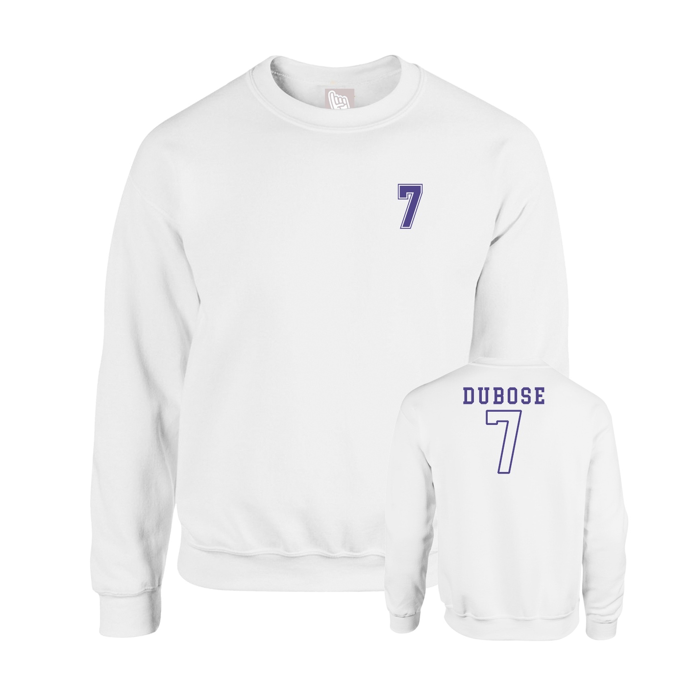 Fleece Crew — Chest Back in White