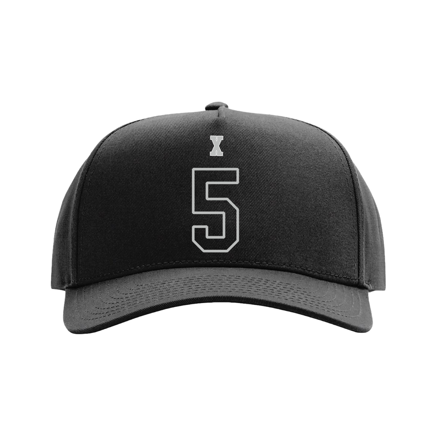 Full Fabric Five-Panel Champ Cap — Shirsey Arch in Black