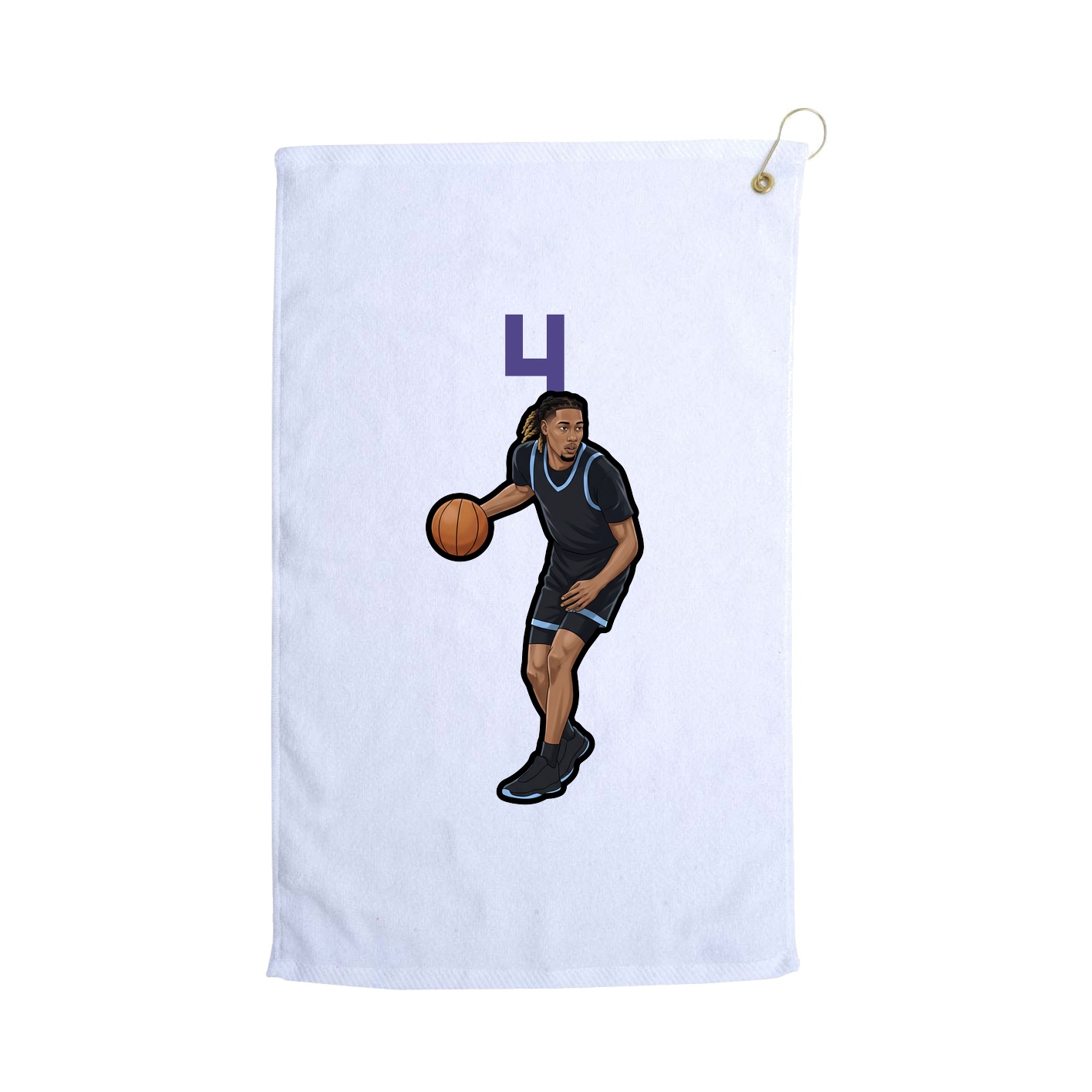 Golf Towel — Number Top in White