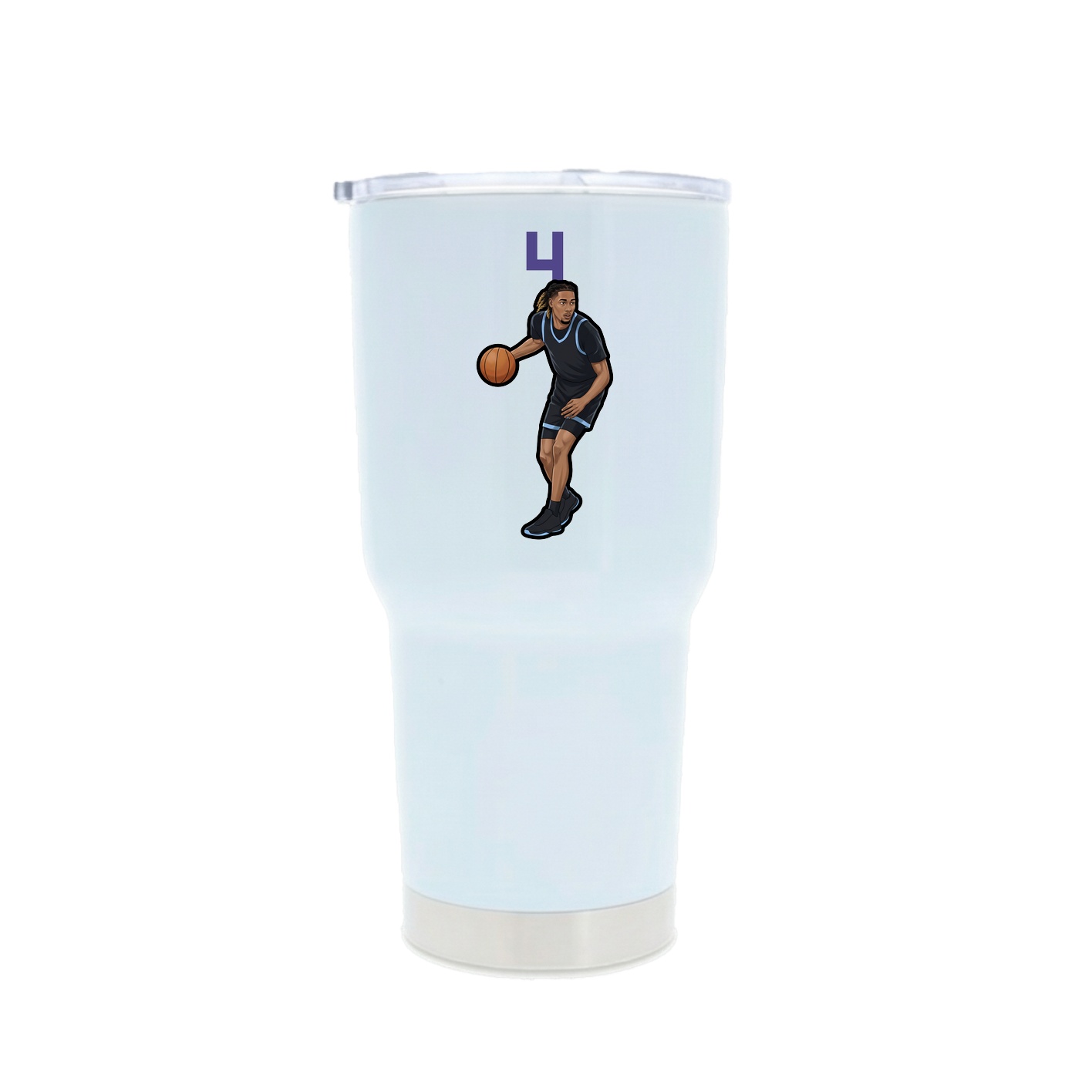 30oz Stainless Steel Tumbler — Number Top in White