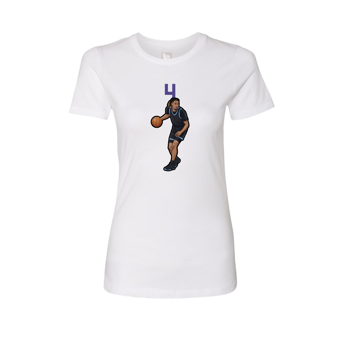 Fitted Women's Tee — Number Top in White