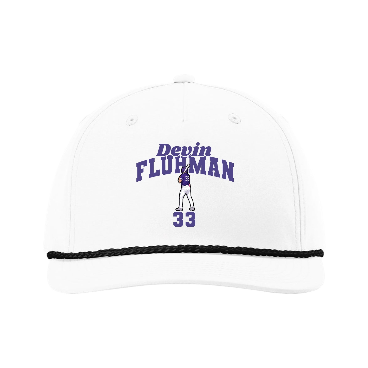 Five-Panel Classic Rope Cap — Signature Arch in White