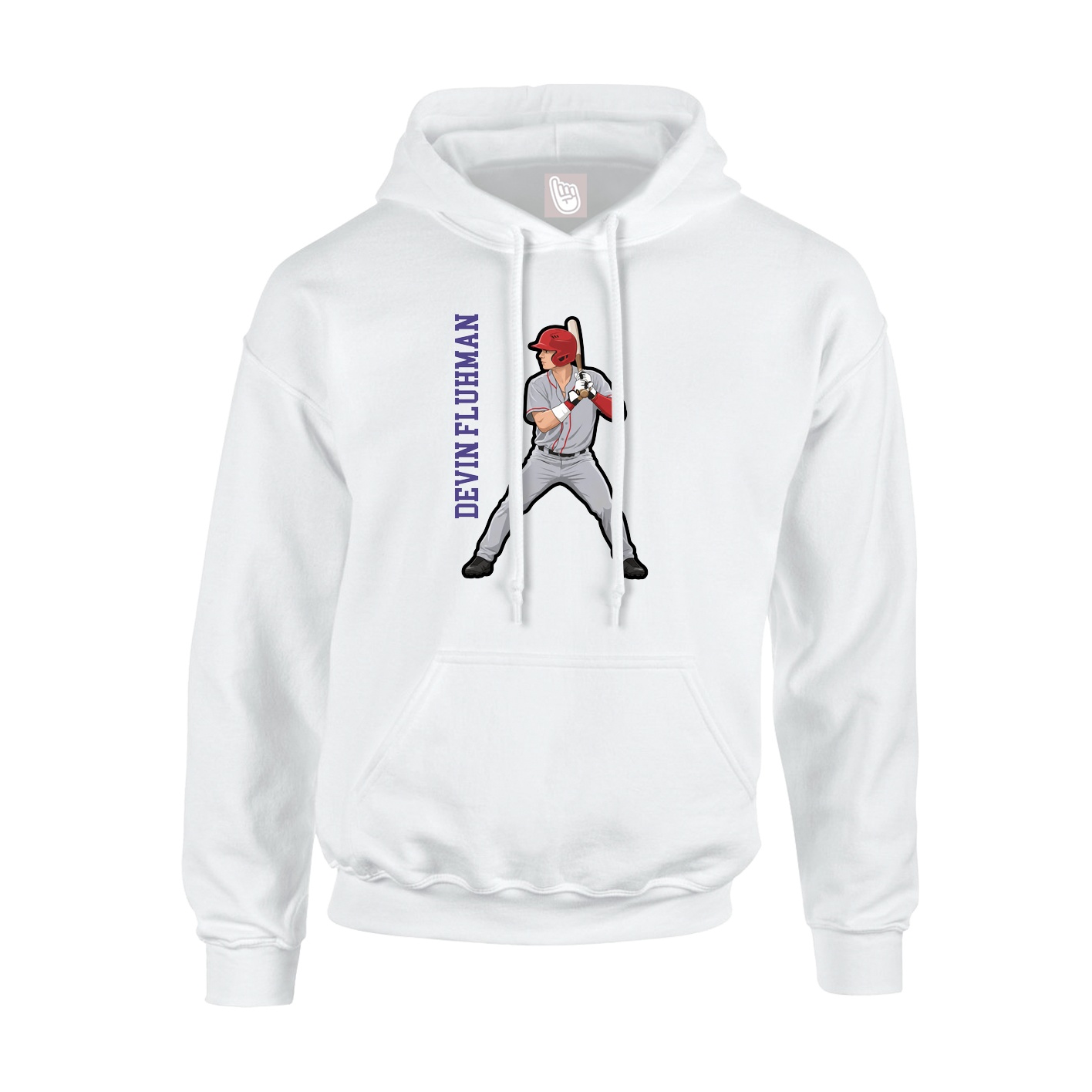 Hoodie — Name Vertical in White