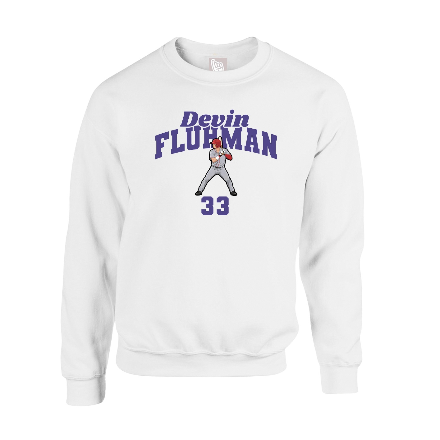 Fleece Crew — Signature Arch in White