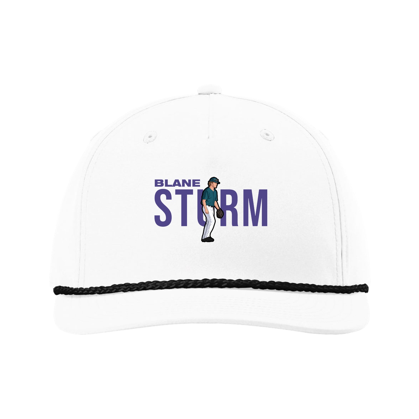 Five-Panel Classic Rope Cap — Player Name in White
