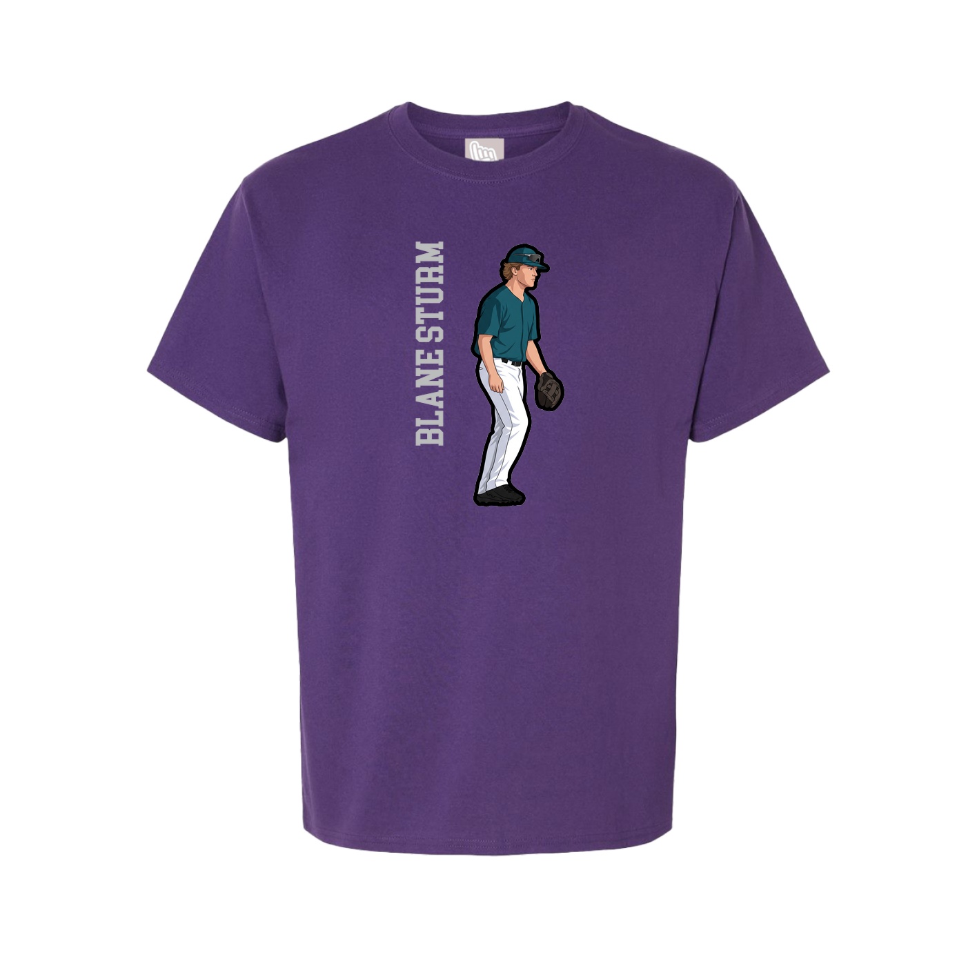 Youth Tee — Name Vertical in Purple