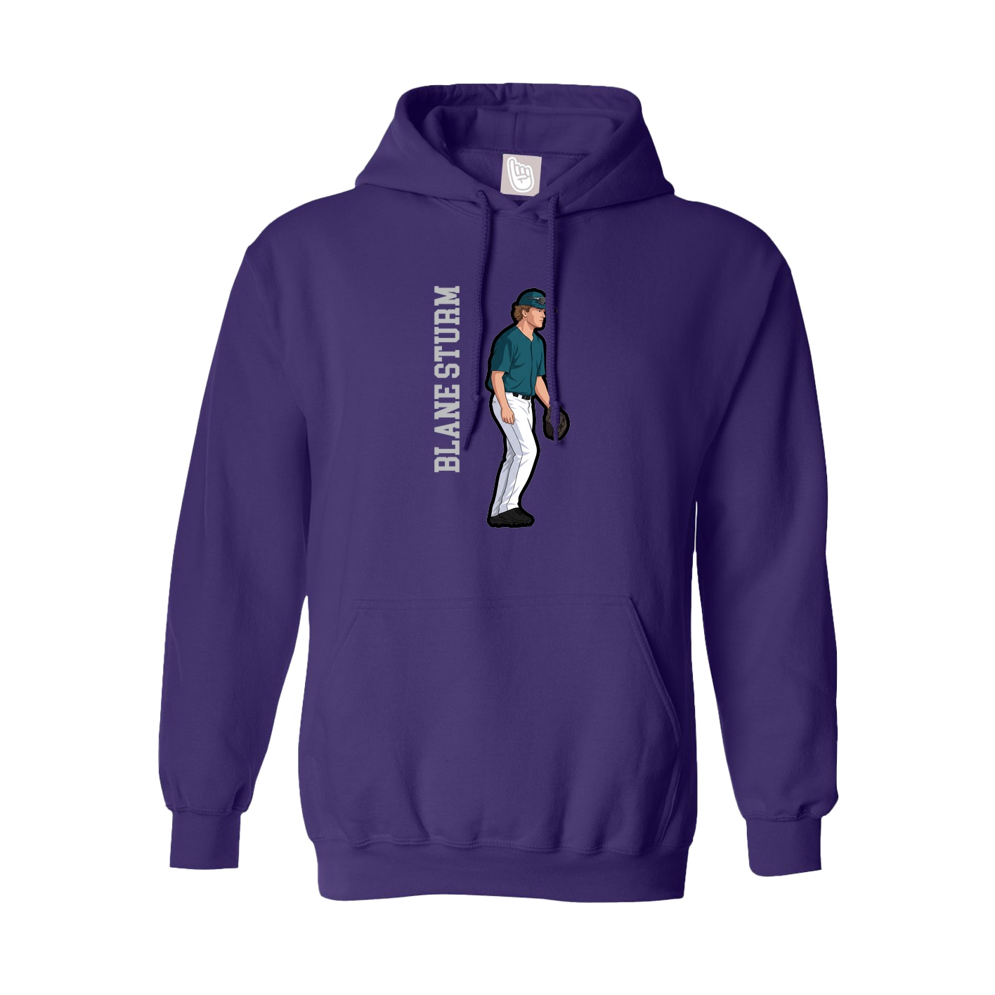 Youth Hoodie — Name Vertical in Purple