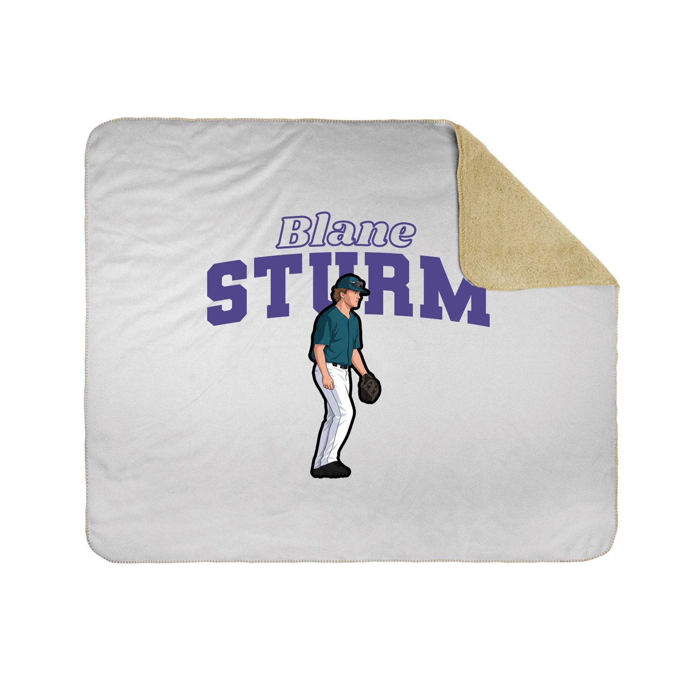 Throw Blanket — Name Arch in White