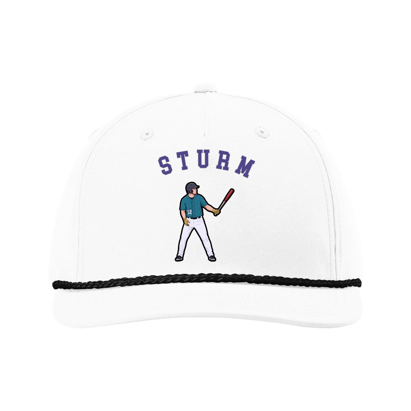 Five-Panel Classic Rope Cap — Shirsey Arch in White