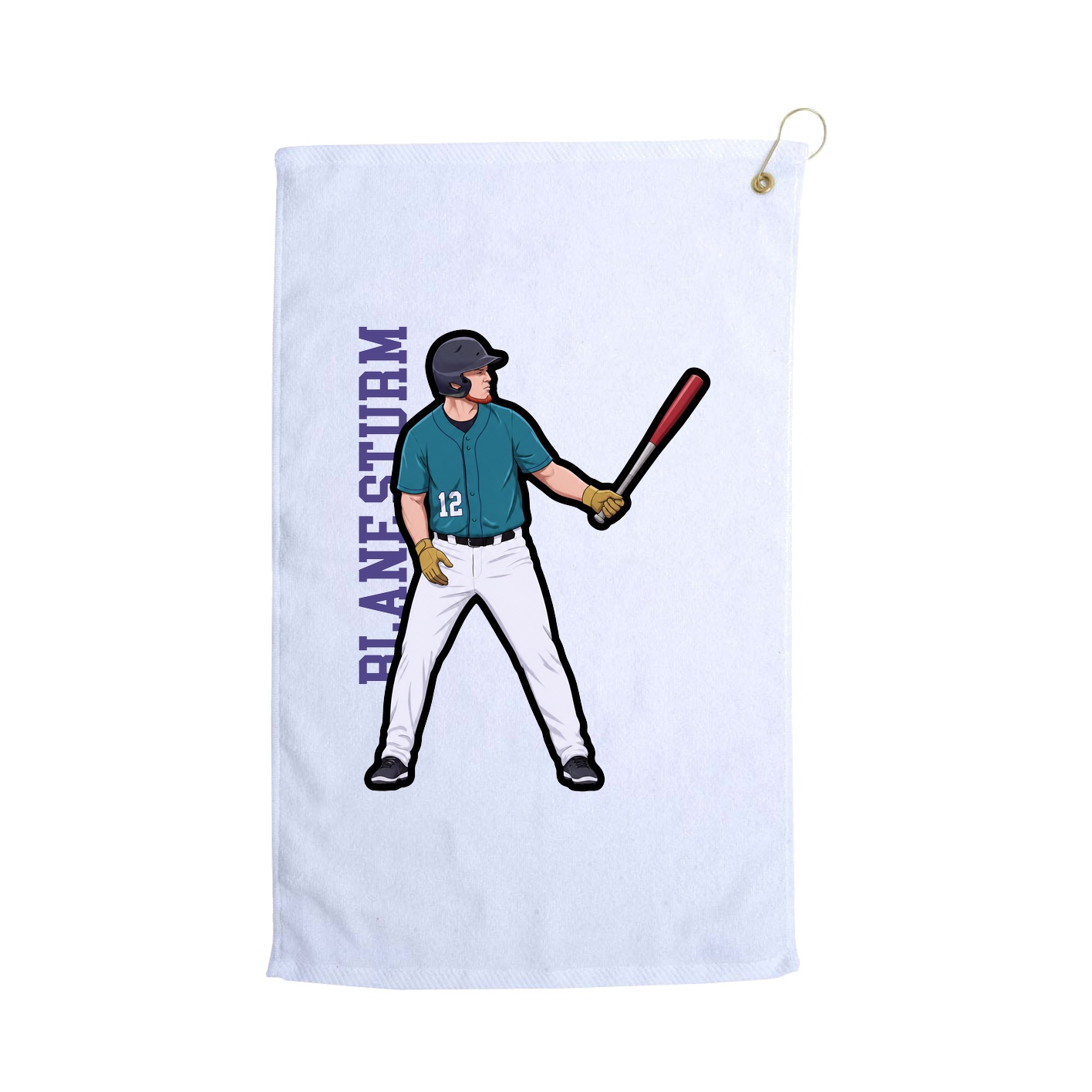 Golf Towel — Name Vertical in White