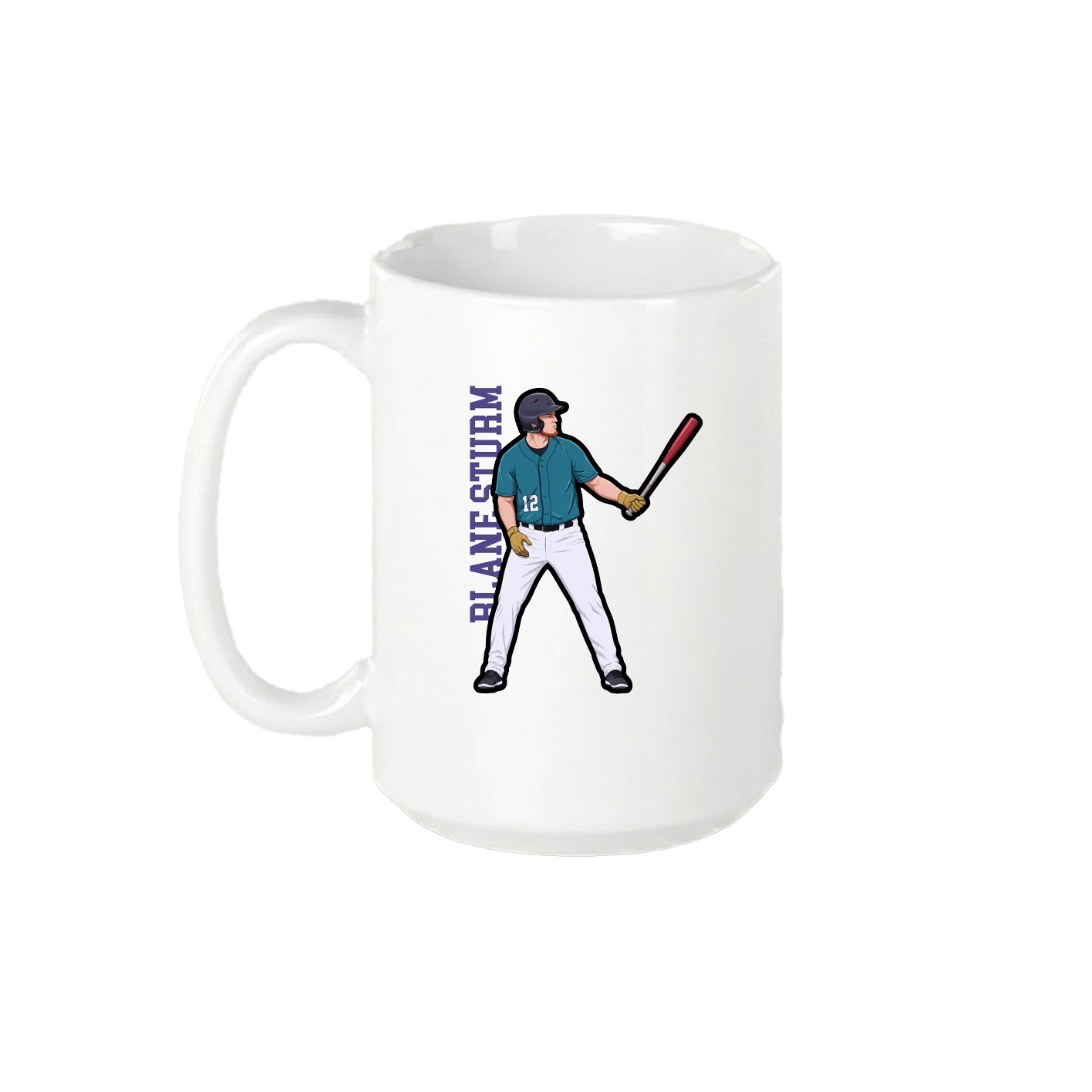 15oz Coffee Mug — Name Vertical in White