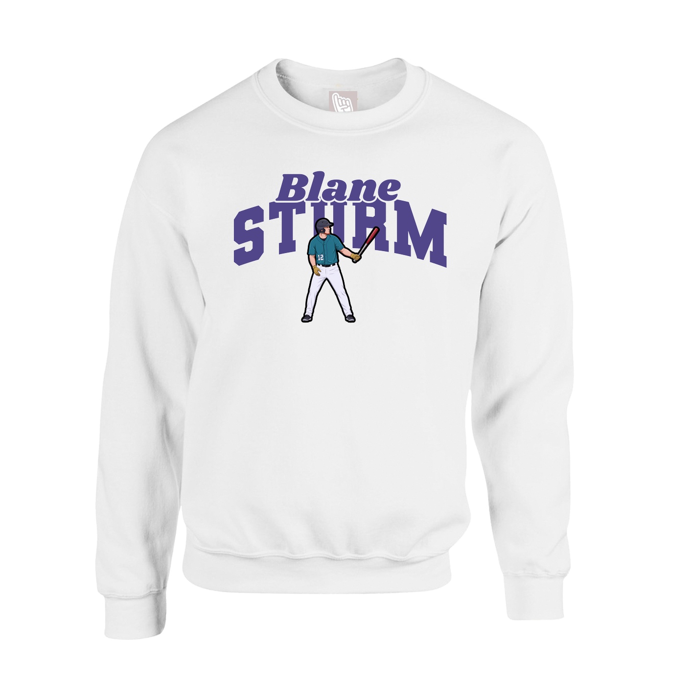 Fleece Crew — Signature Arch in White
