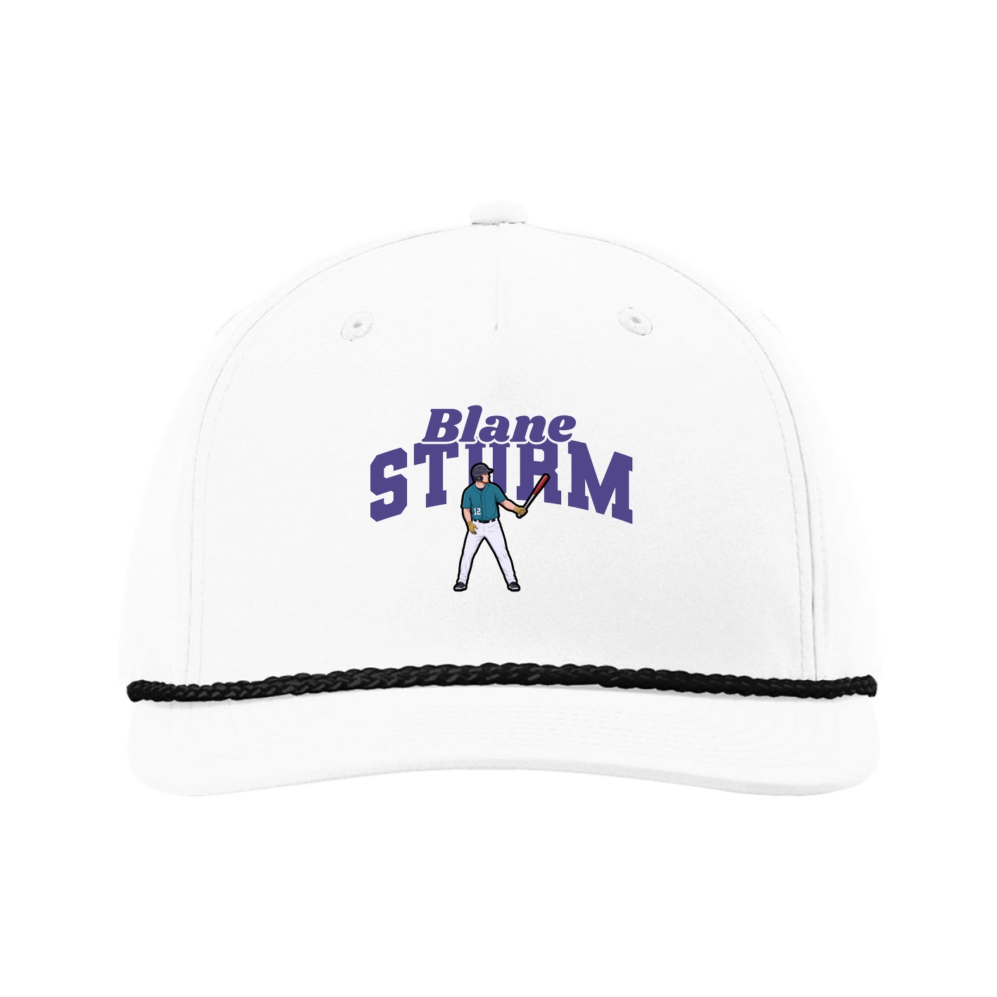 Five-Panel Classic Rope Cap — Signature Arch in White