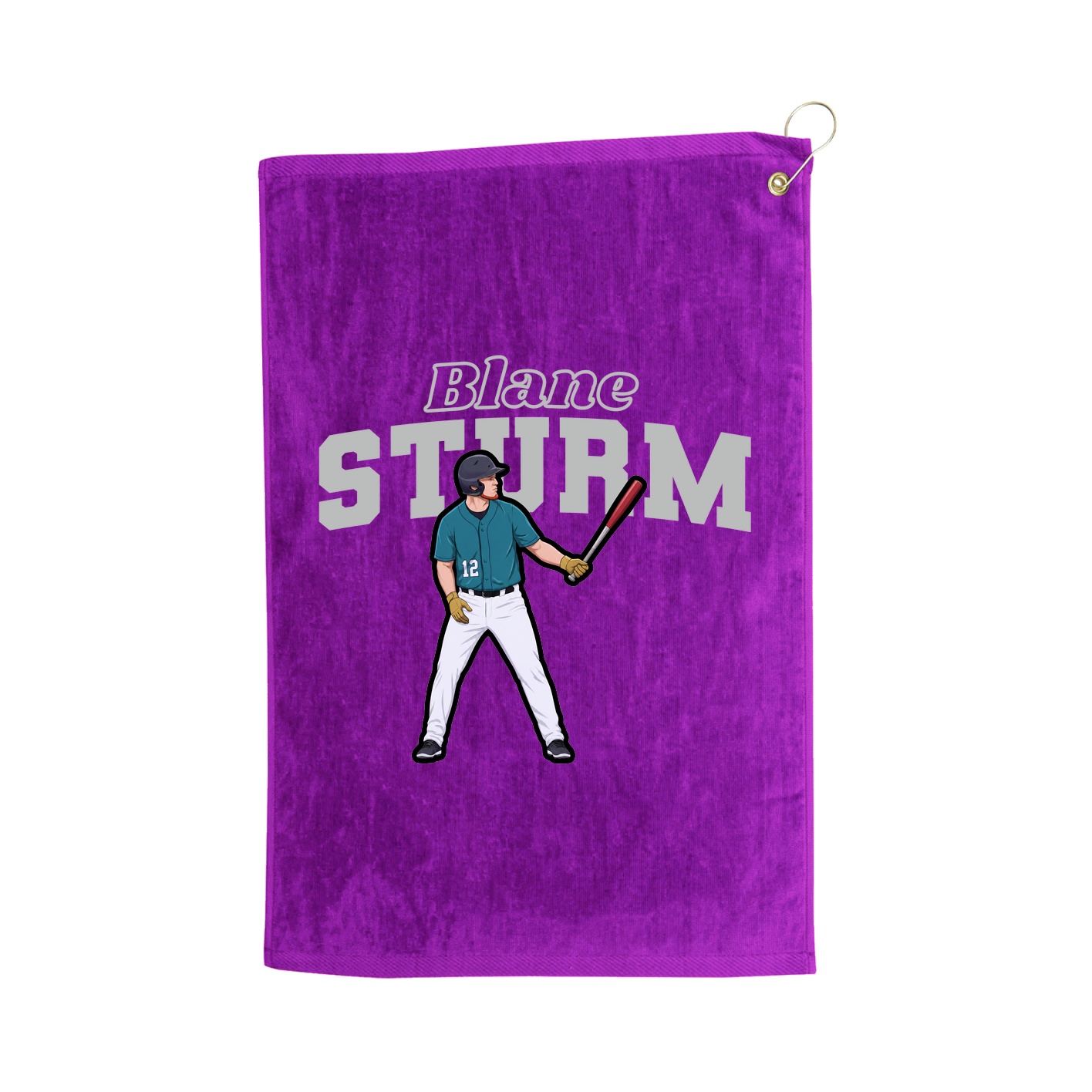 Golf Towel — Name Arch in Purple