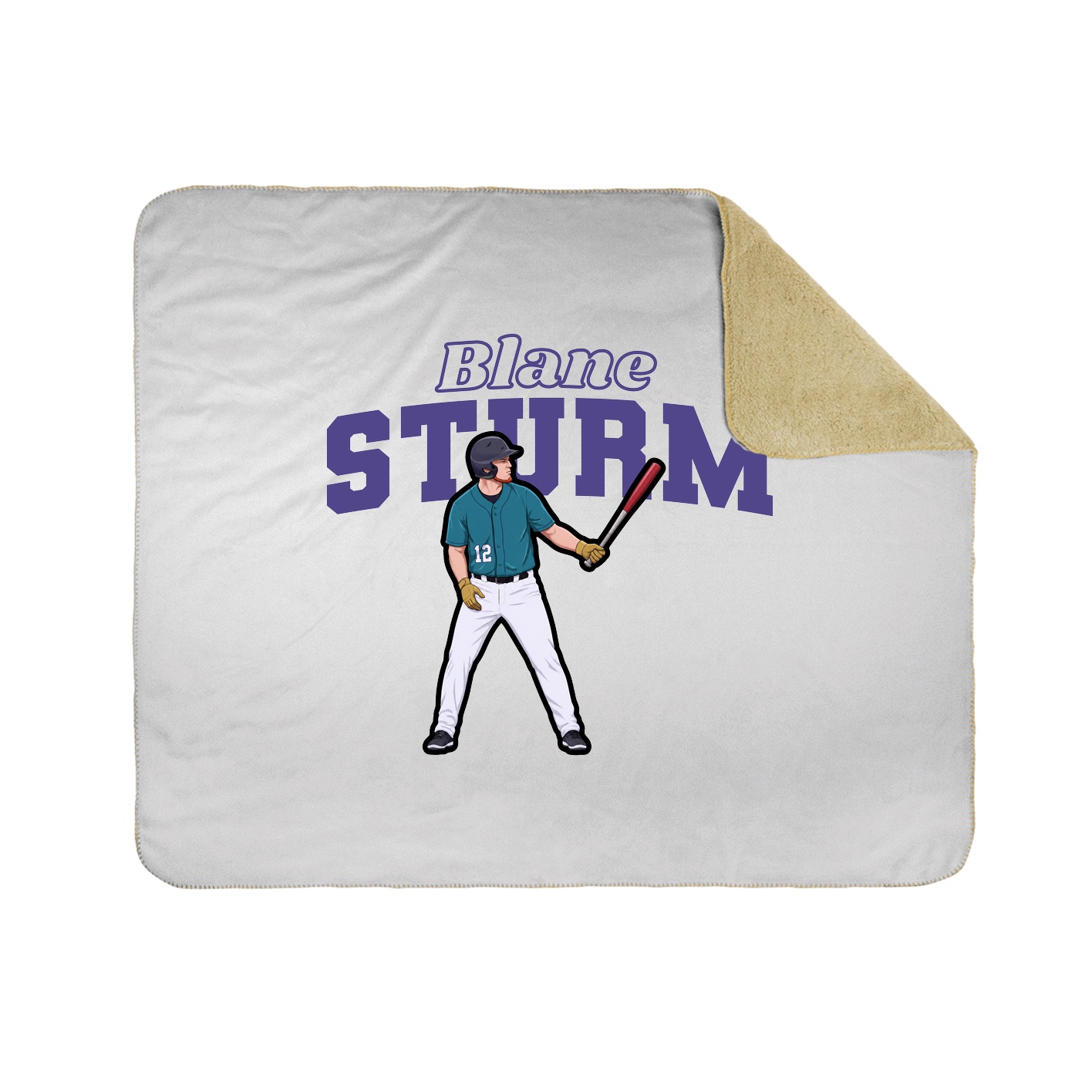 Throw Blanket — Name Arch in White