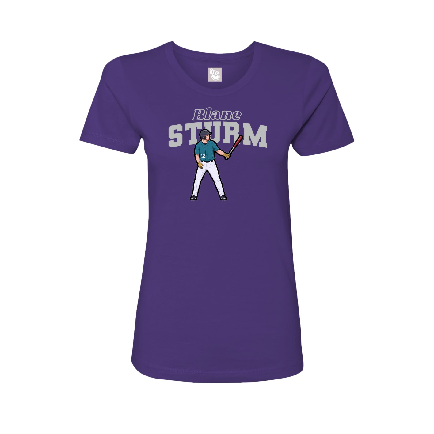 Fitted Women's Tee — Name Arch in Purple