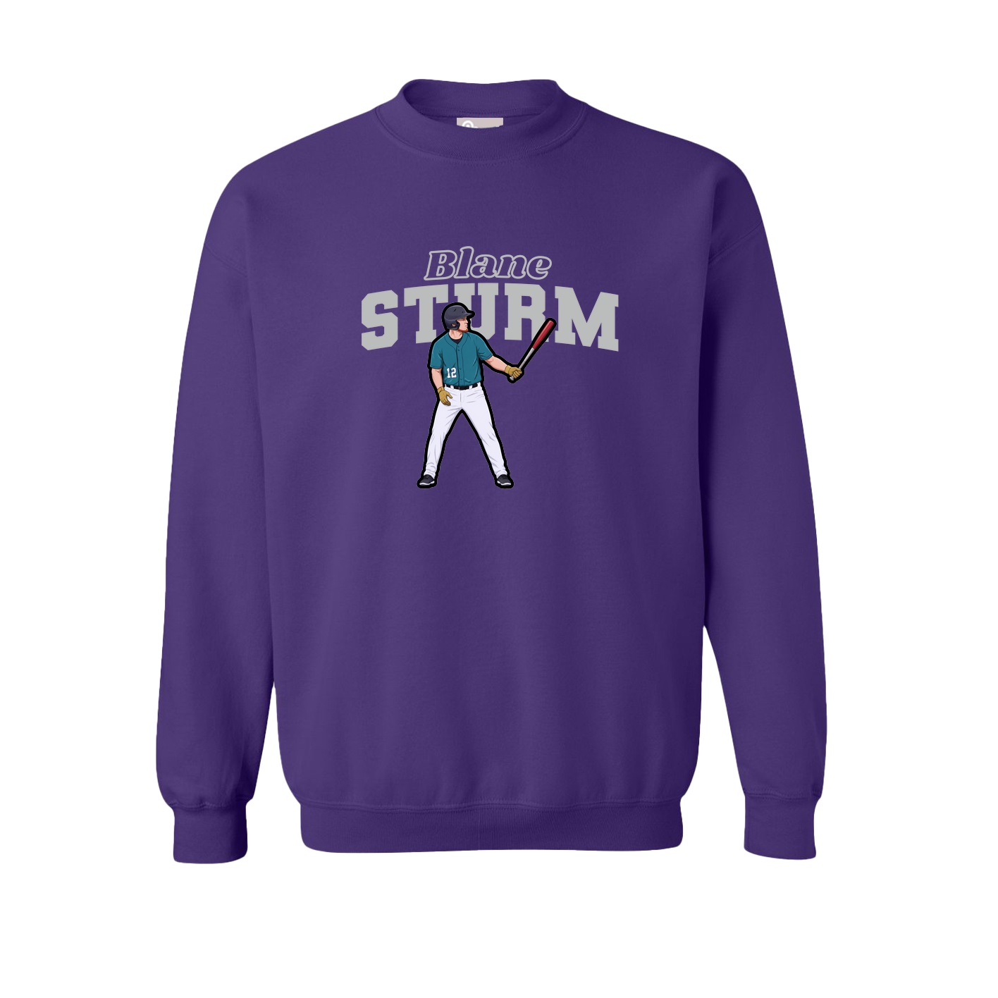 Fleece Crew — Name Arch in Purple