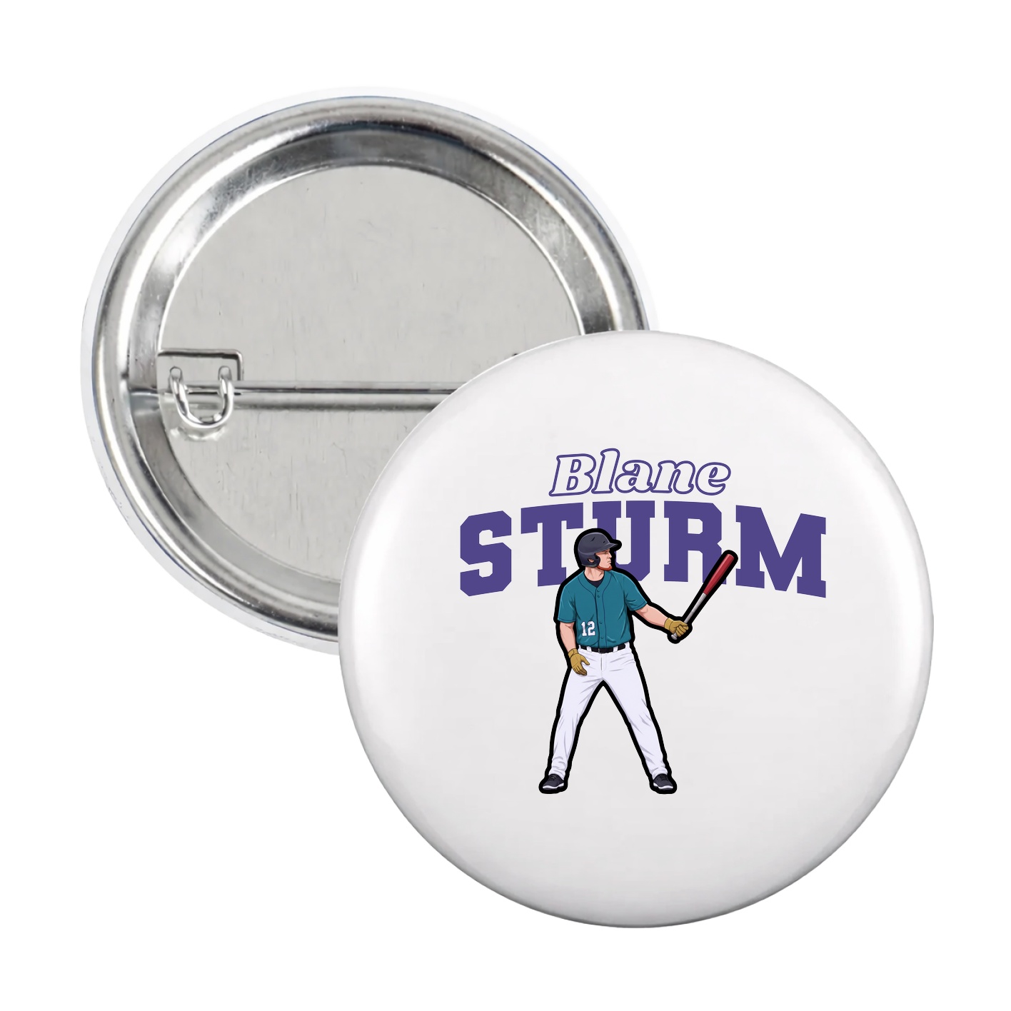 Game Day Button — Name Arch in White