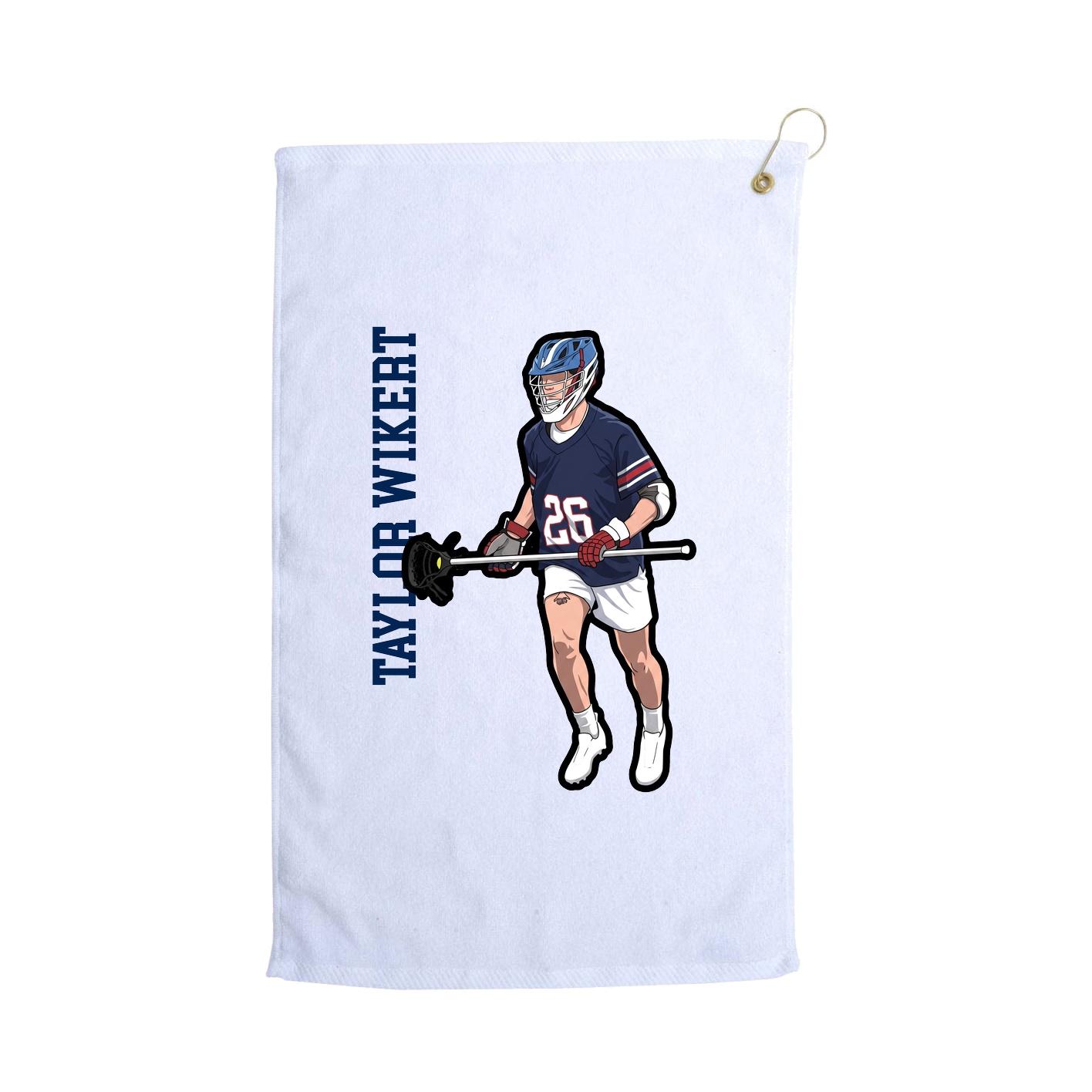 Golf Towel — Name Vertical in White