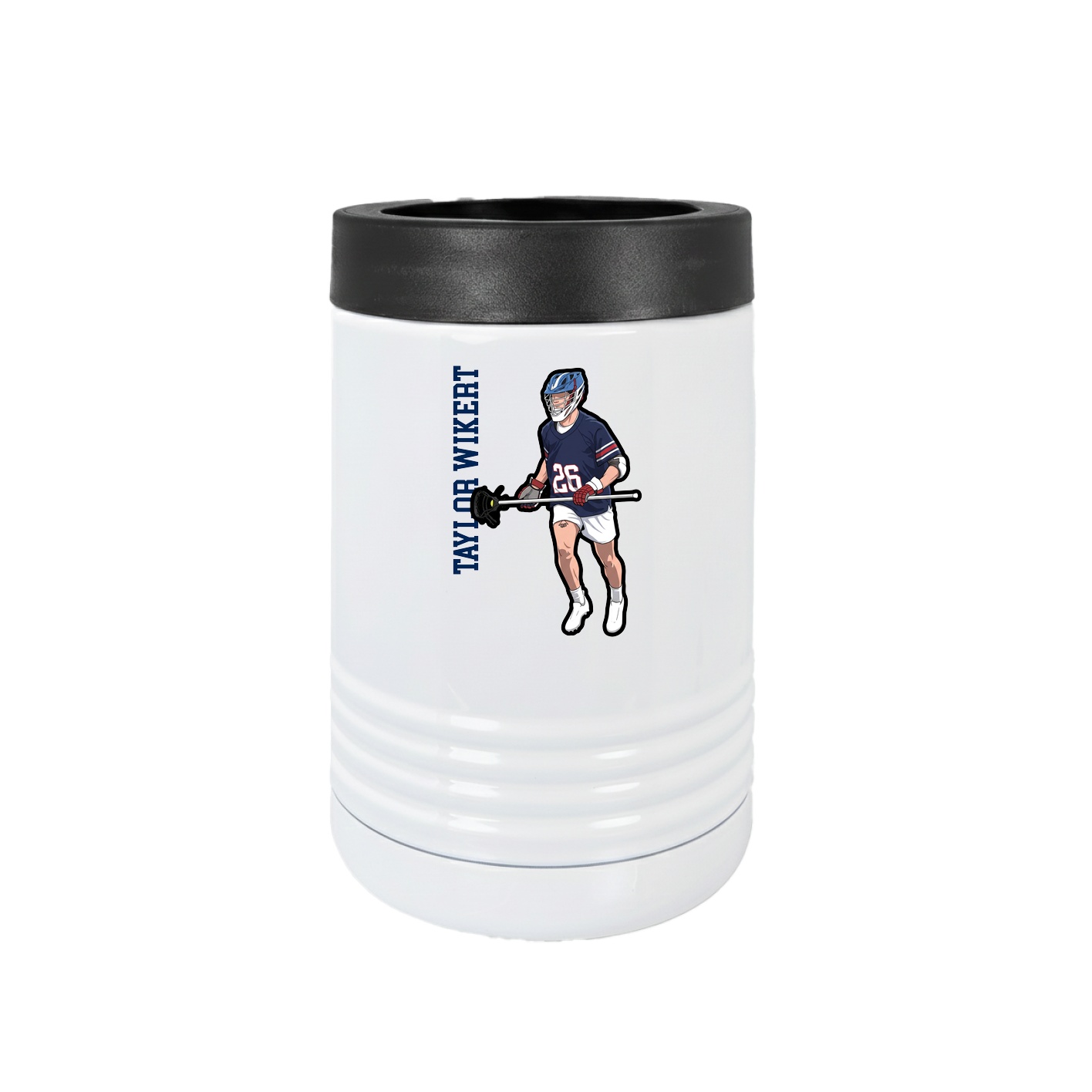 Beverage Holder — Name Vertical in White
