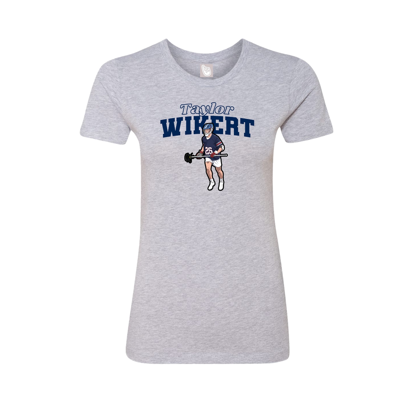 Fitted Women's Tee — Name Arch in Grey