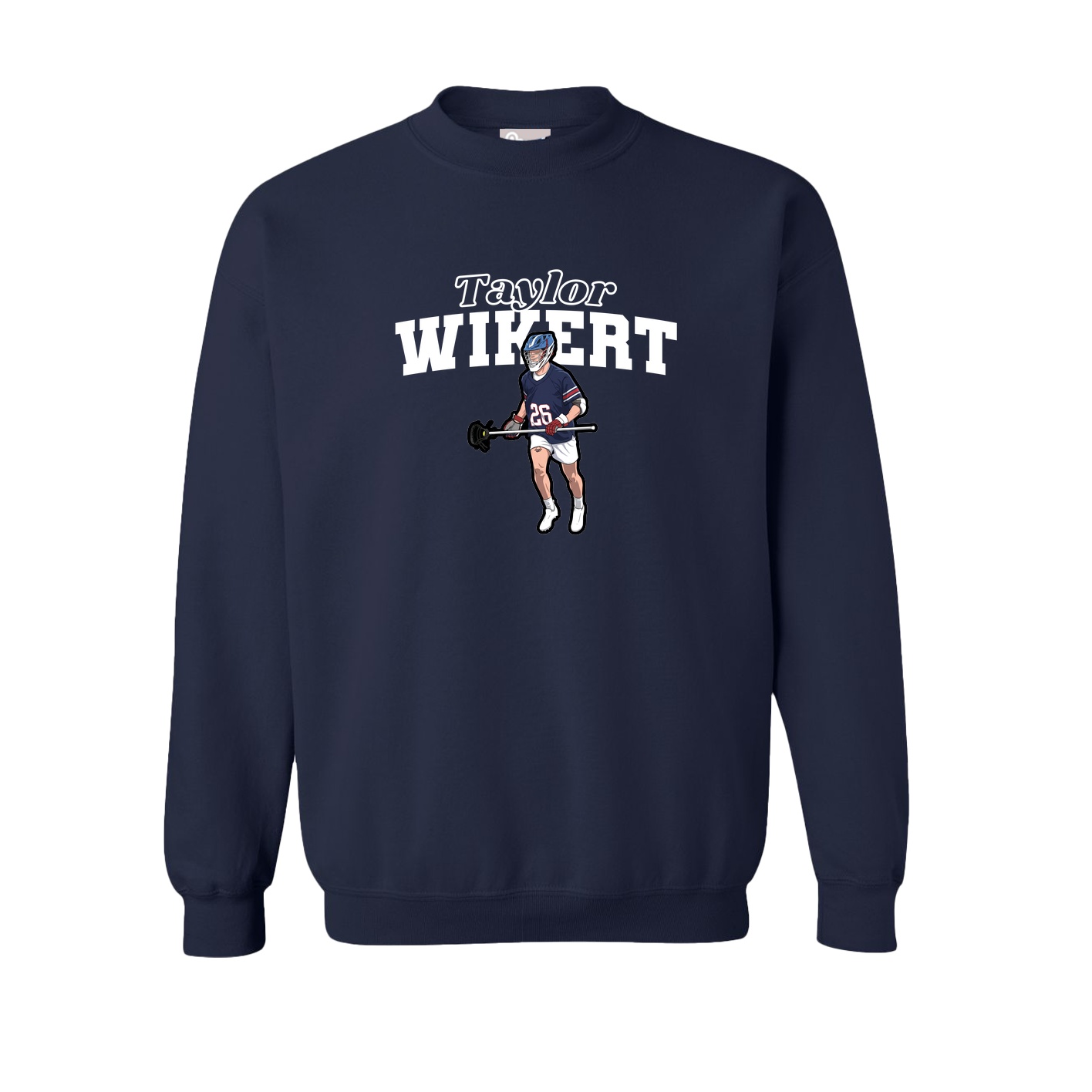 Fleece Crew — Name Arch in Navy