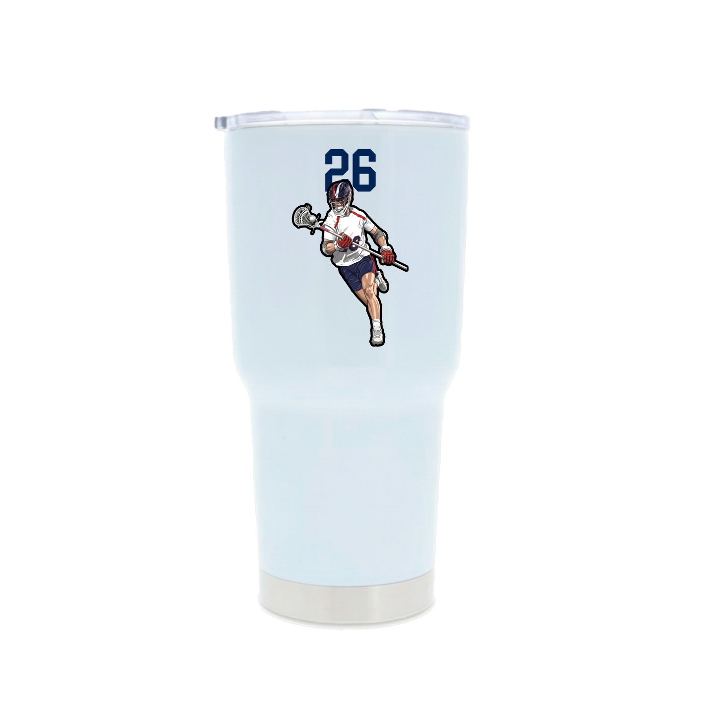 30oz Stainless Steel Tumbler — Number Top in White