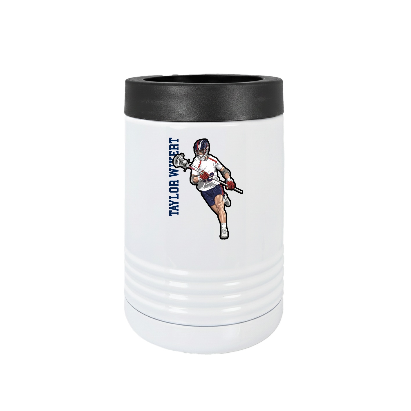 Beverage Holder — Name Vertical in White