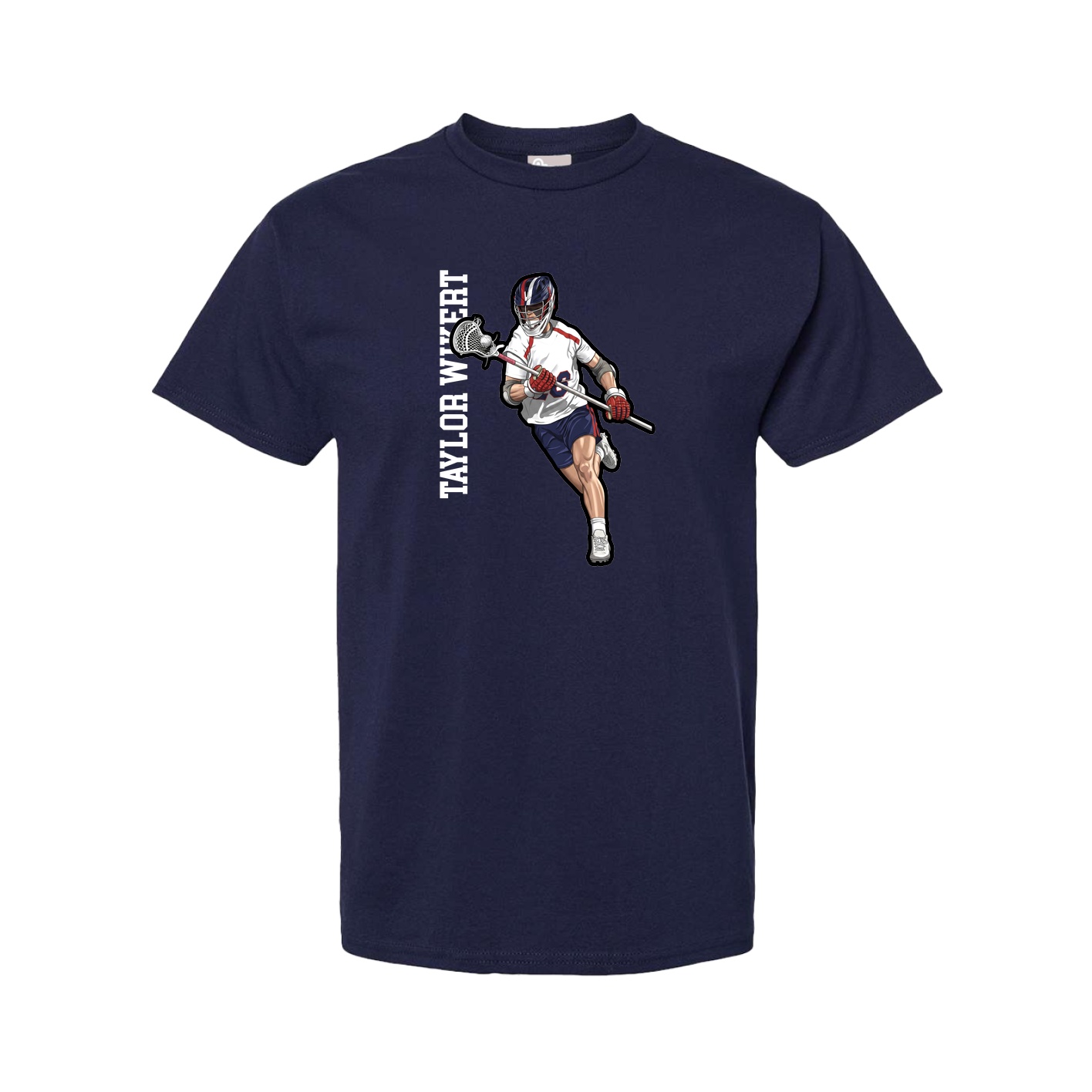 Youth Tee — Name Vertical in Navy