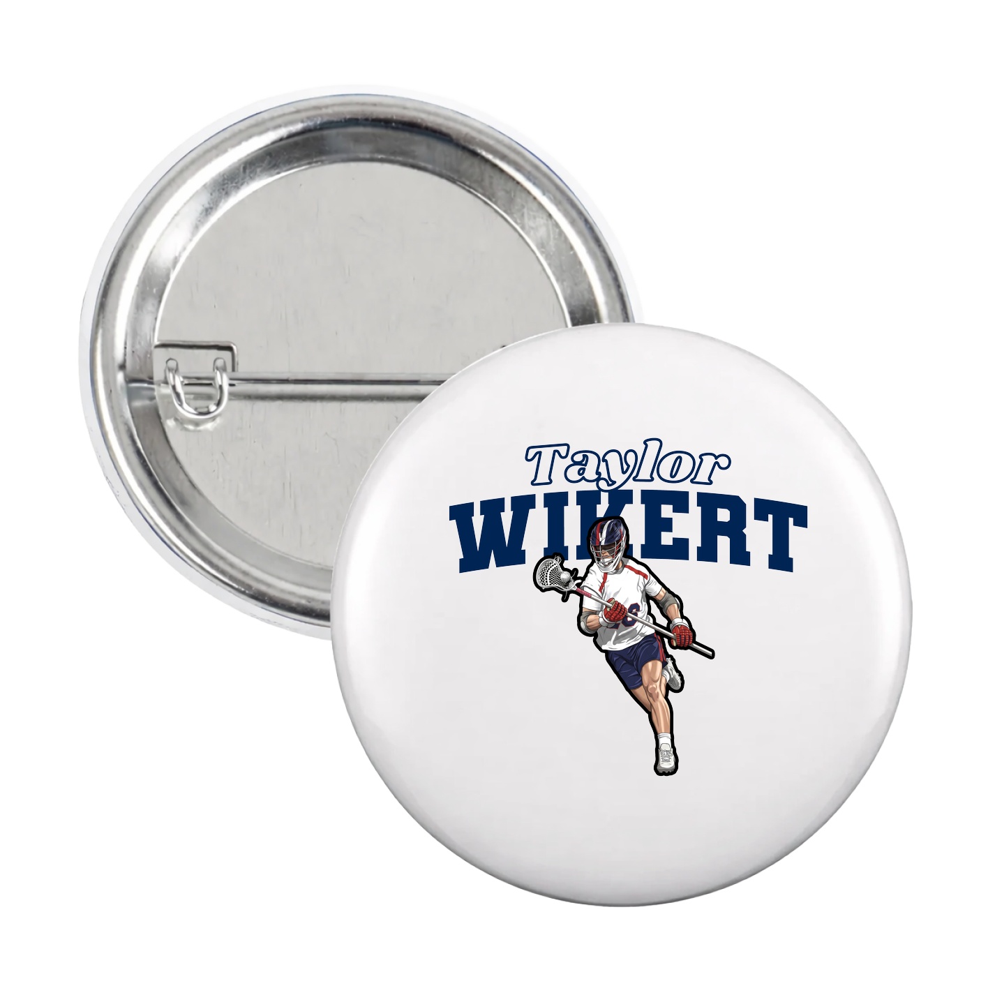 Game Day Button — Name Arch in White
