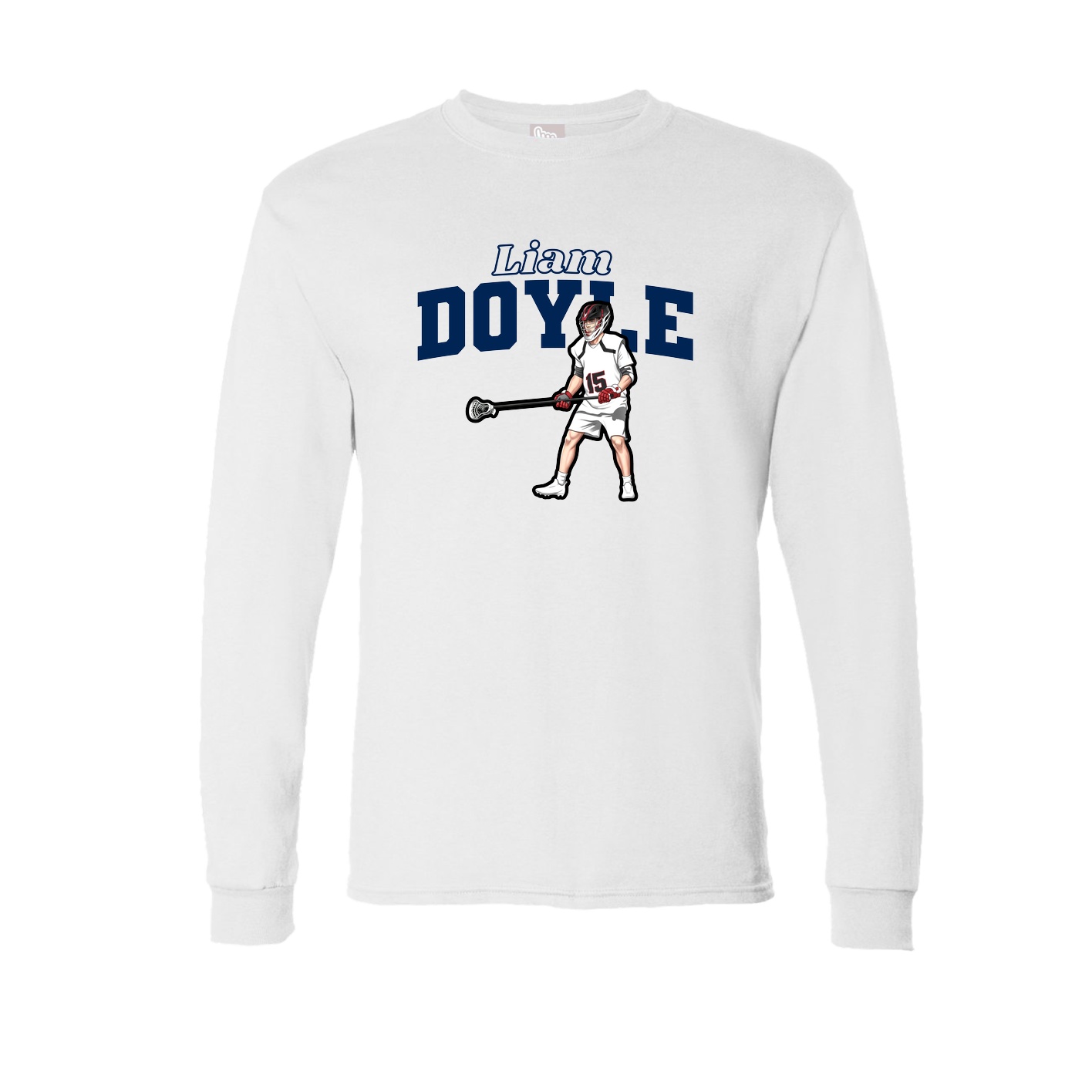 Long Sleeve Tee — Name Arch in White