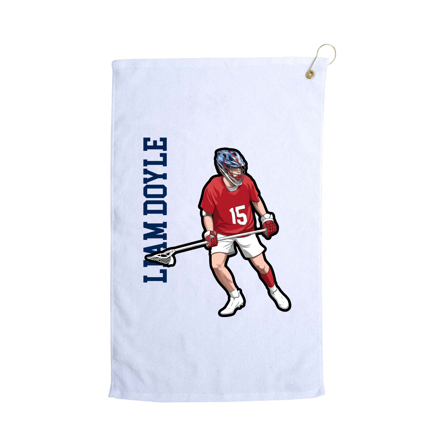Golf Towel — Name Vertical in White