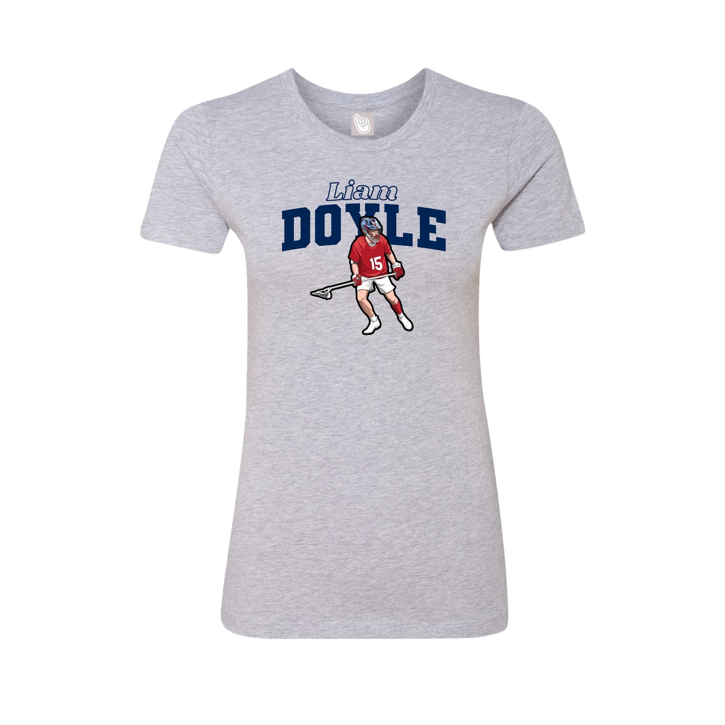 Fitted Women's Tee — Name Arch in Grey