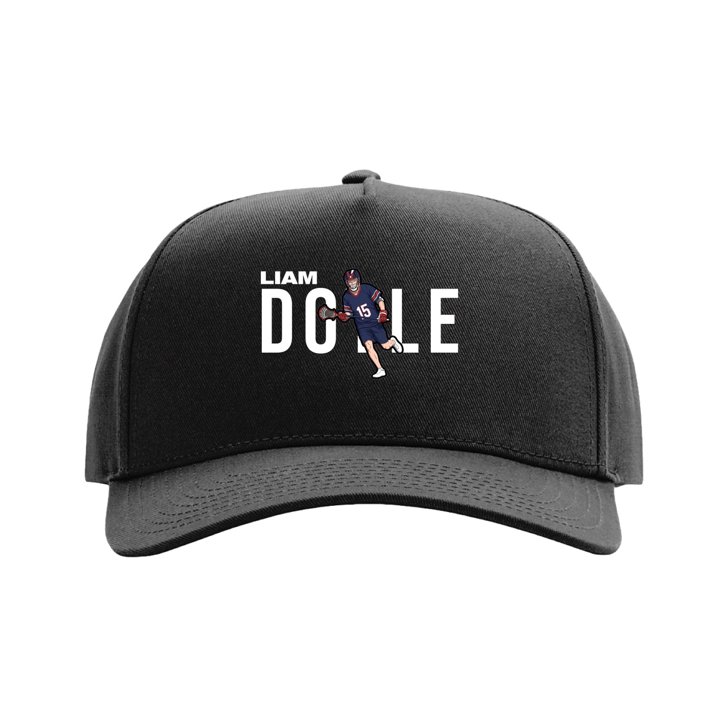 Full Fabric Five-Panel Champ Cap — Player Name in Black