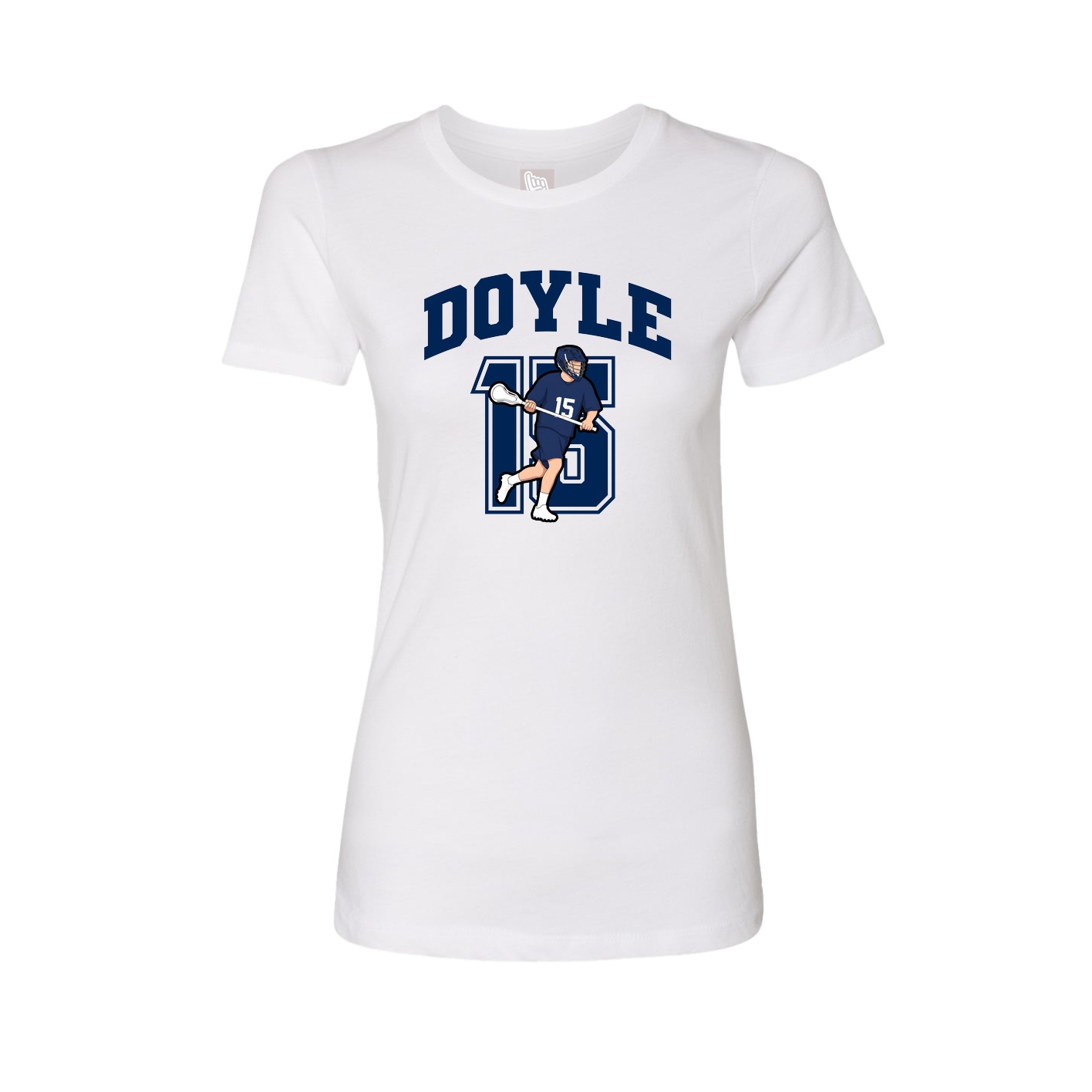 Fitted Women's Tee — Number in White