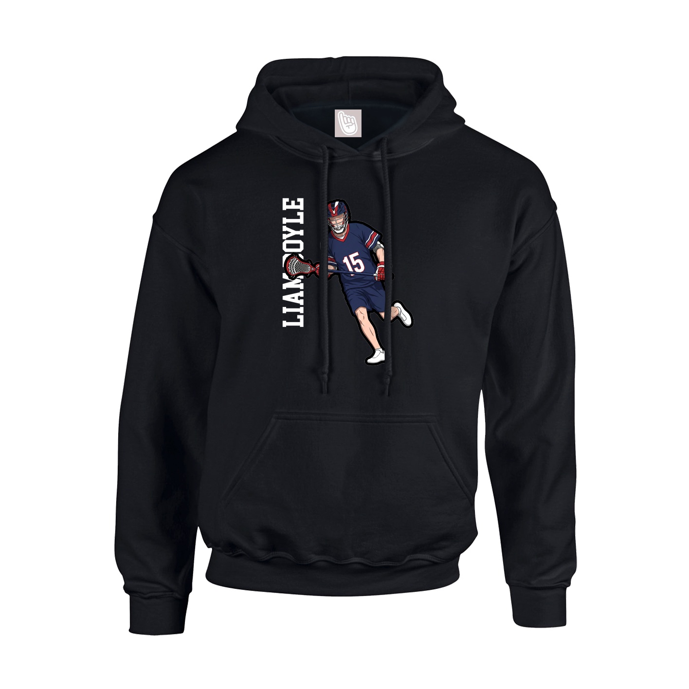 Youth Hoodie — Name Vertical in Black