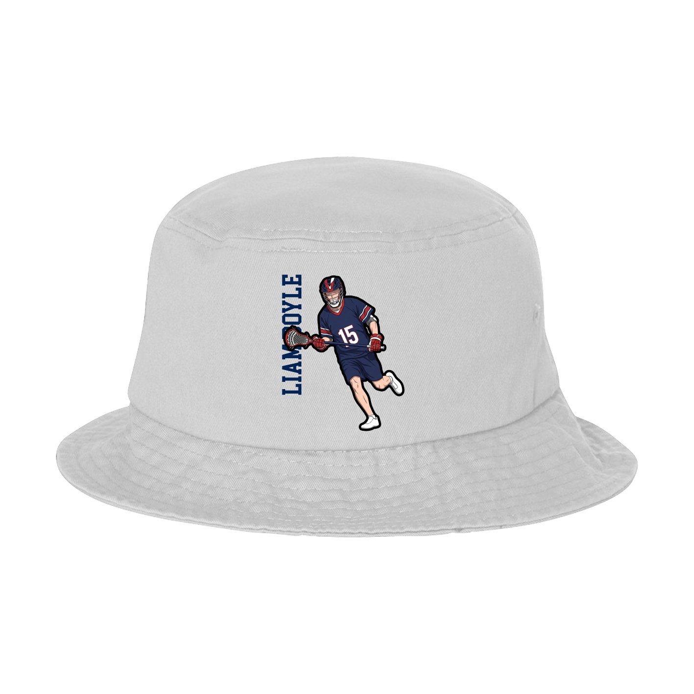 Bucket Cap — Name Vertical in White