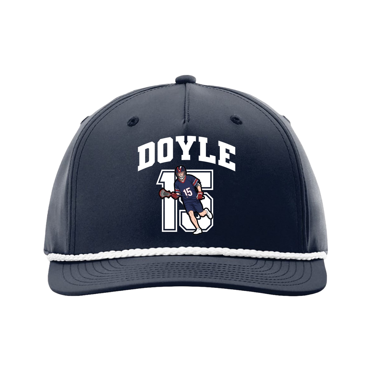 Five-Panel Classic Rope Cap — Number in Navy