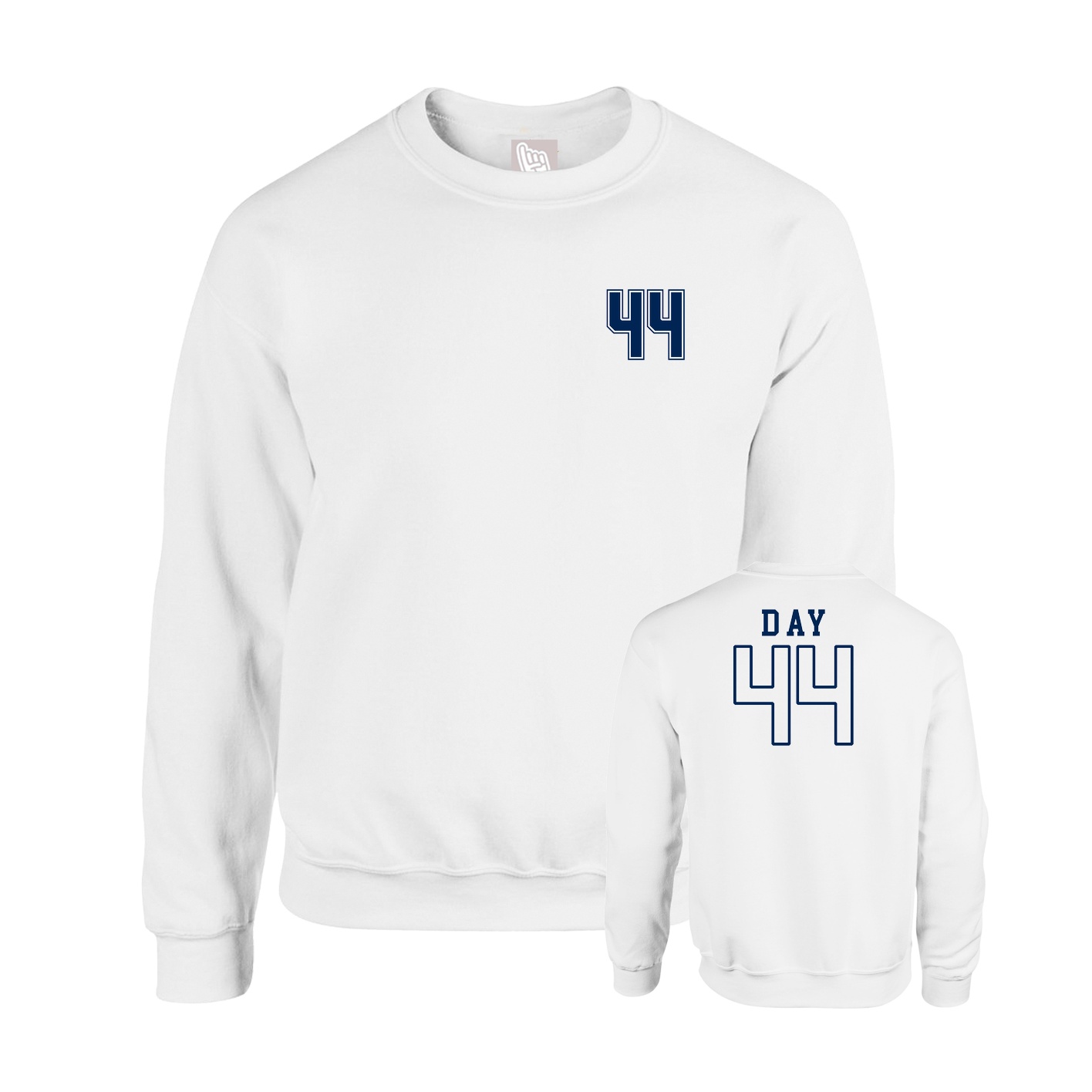 Fleece Crew — Chest Back in White