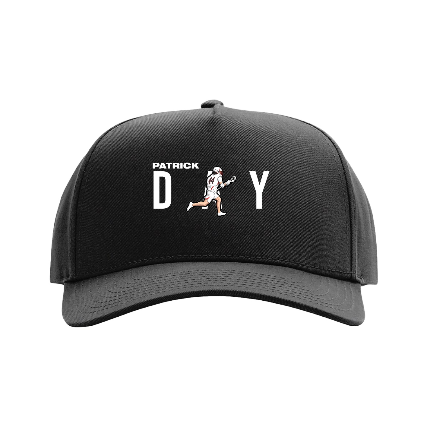 Full Fabric Five-Panel Champ Cap — Player Name in Black