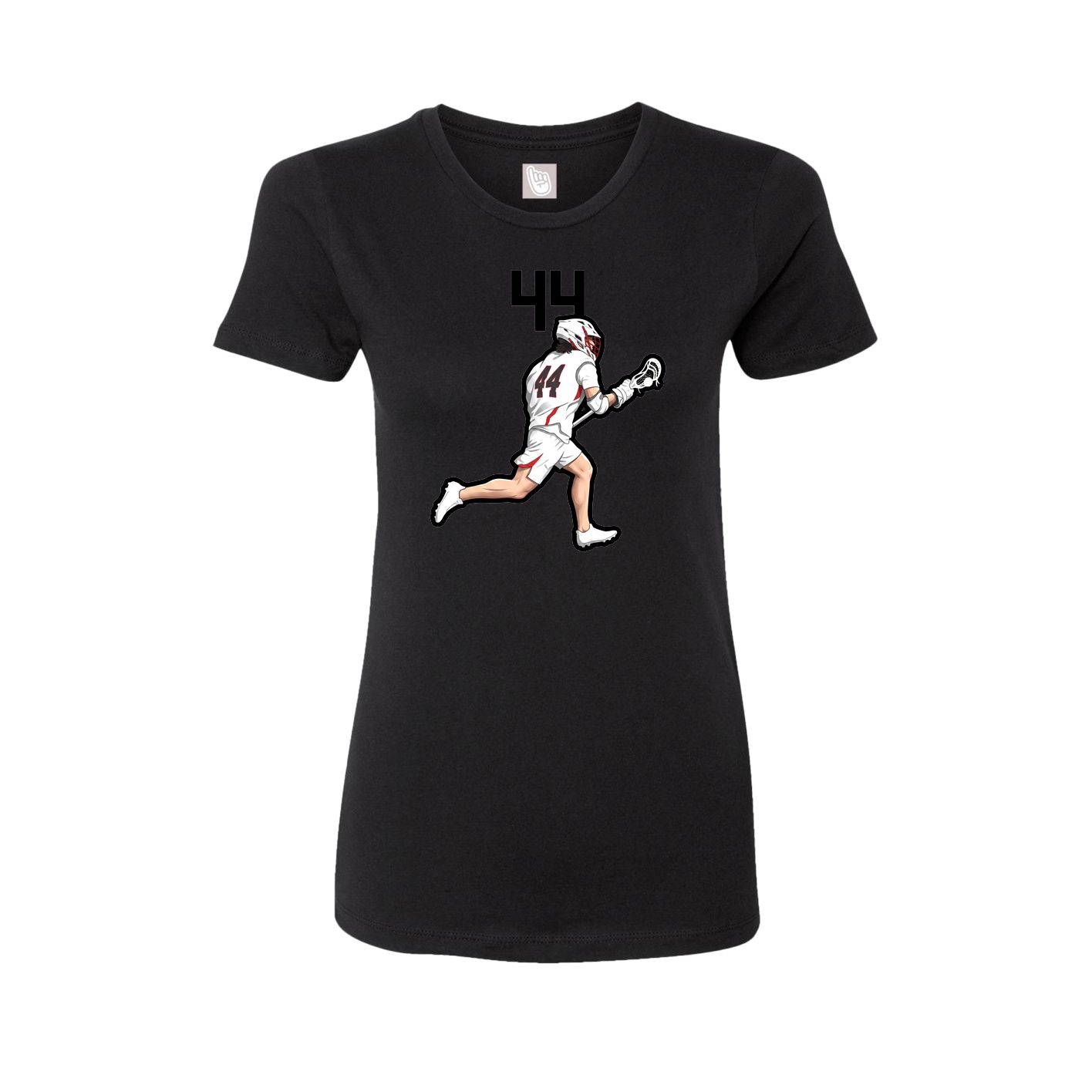 Fitted Women's Tee — Number Top in Black