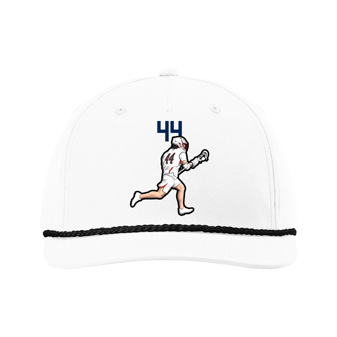 Five-Panel Classic Rope Cap — Number Top in White