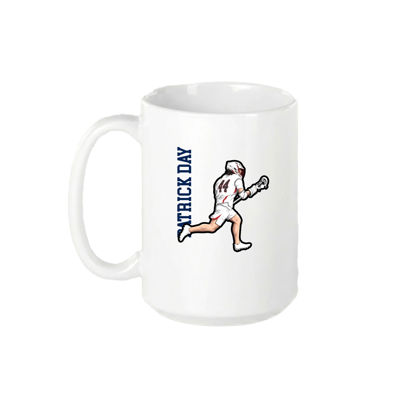 15oz Coffee Mug — Name Vertical in White