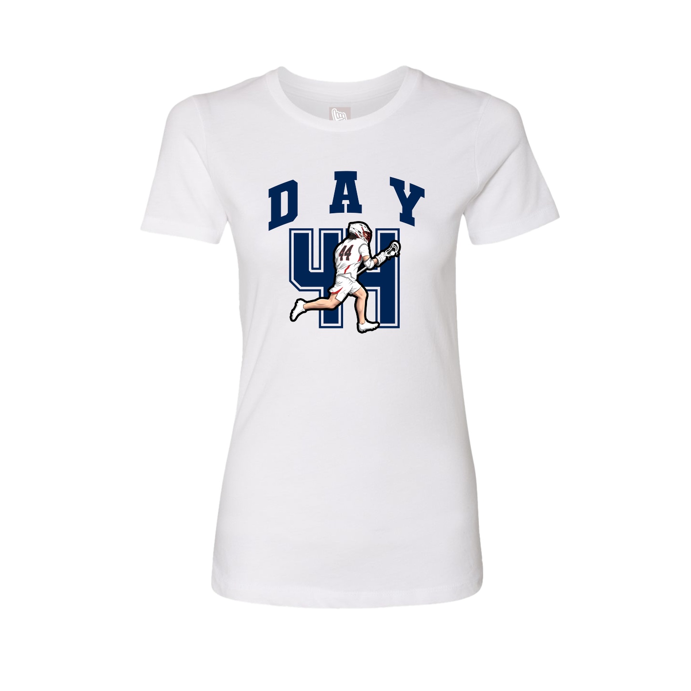 Fitted Women's Tee — Number in White