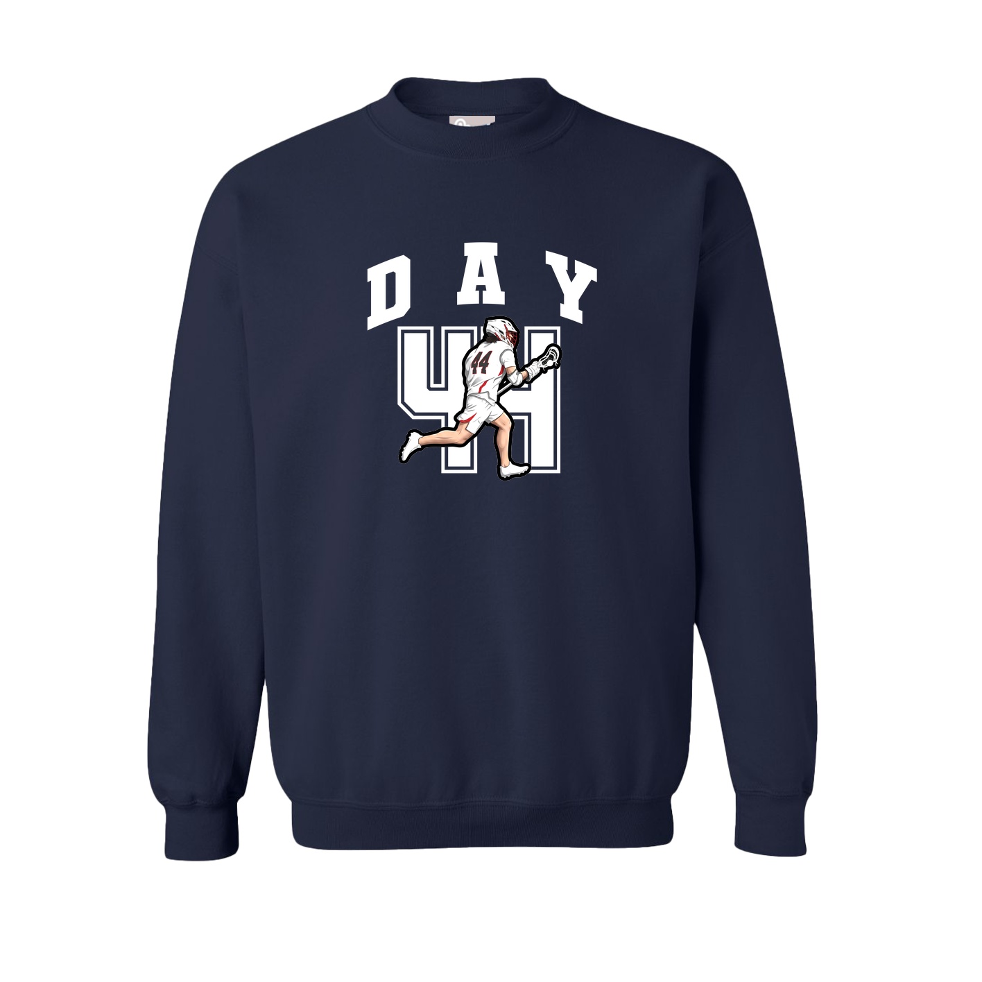 Fleece Crew — Number in Navy