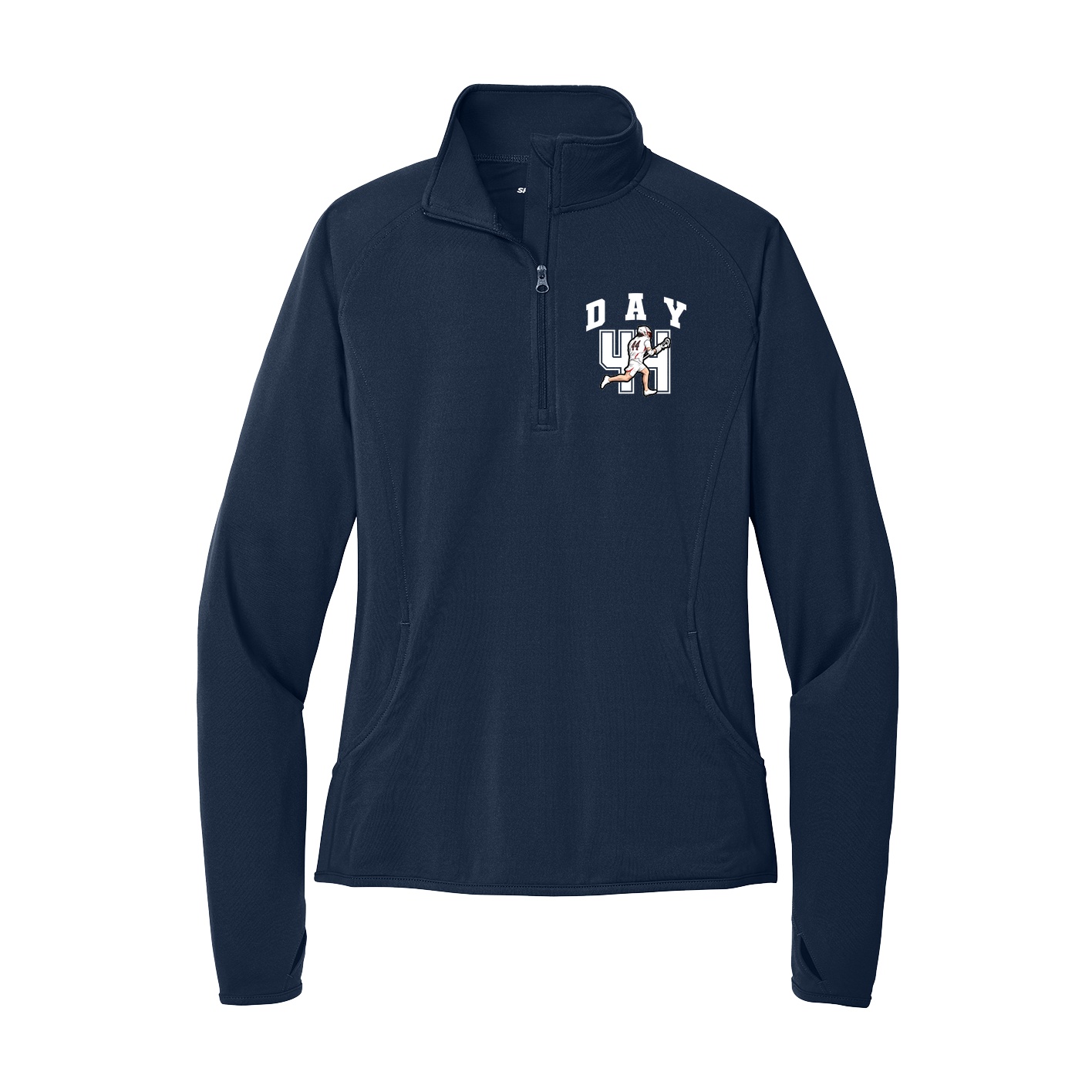 Women's Q-Zip Pullover — Number in Navy