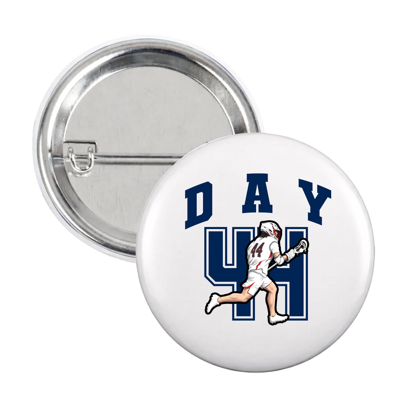 Game Day Button — Number in White