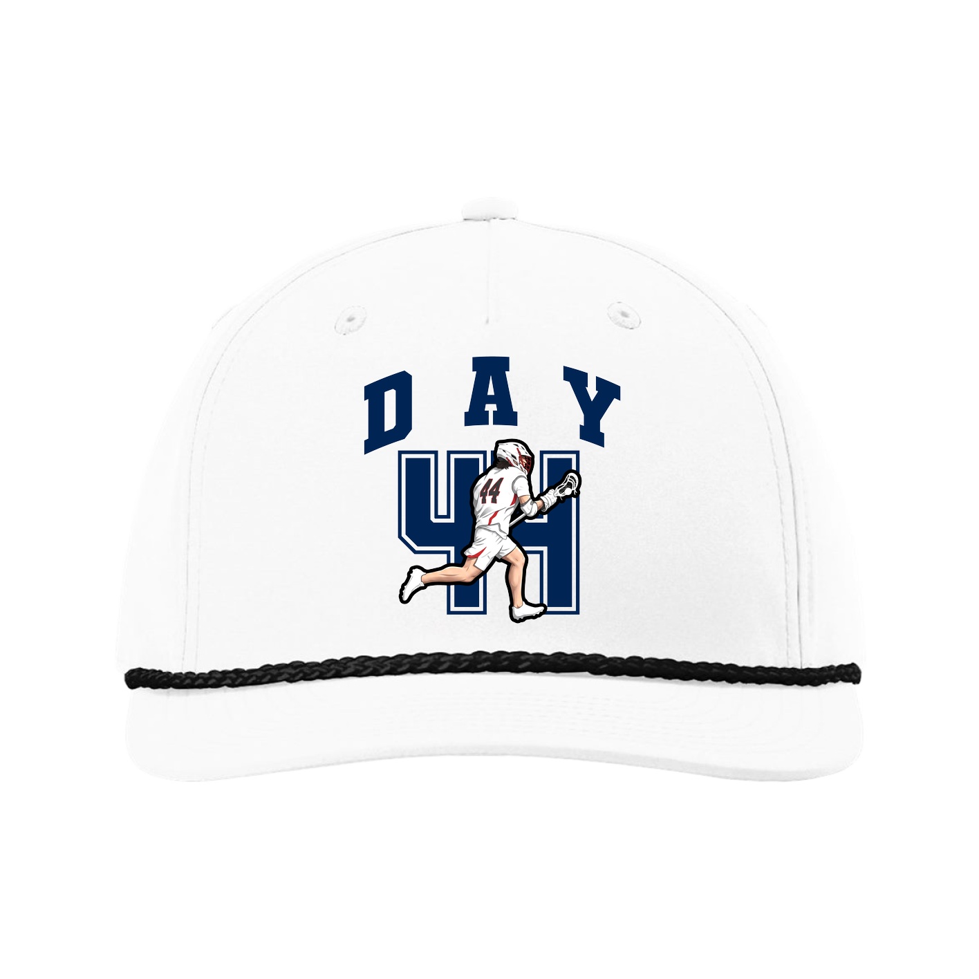 Five-Panel Classic Rope Cap — Number in White